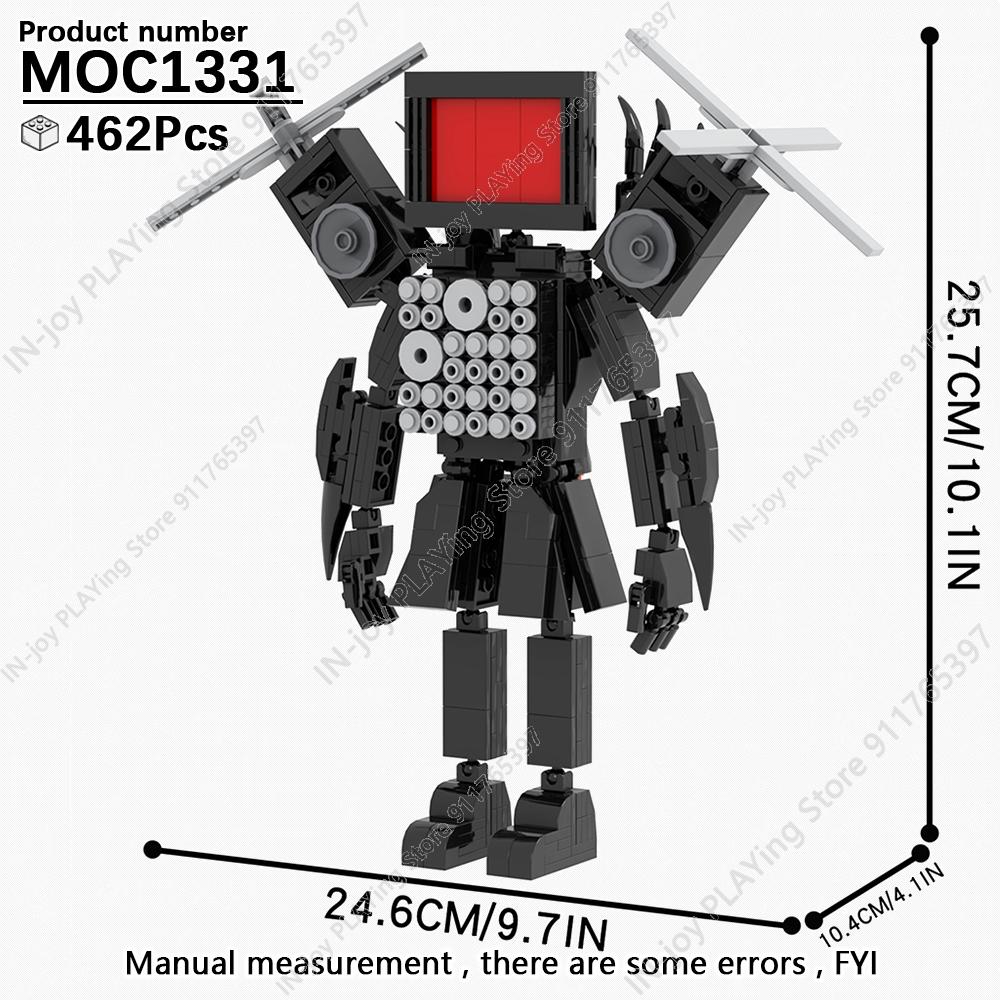 MOOXI Set di Figure Skibidi Toilet Man TvMan Cameraman Speakerman Blocchi da Costruzione Modello MOC Mattoncini Giocattoli per Adulti Bambini Regalo di Compleanno