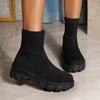 Women'S Boots  Platform Boots For Autumn Winter Shoes Fashion Round Toe Slip On Platform Shoes Women'S Ankle Boots