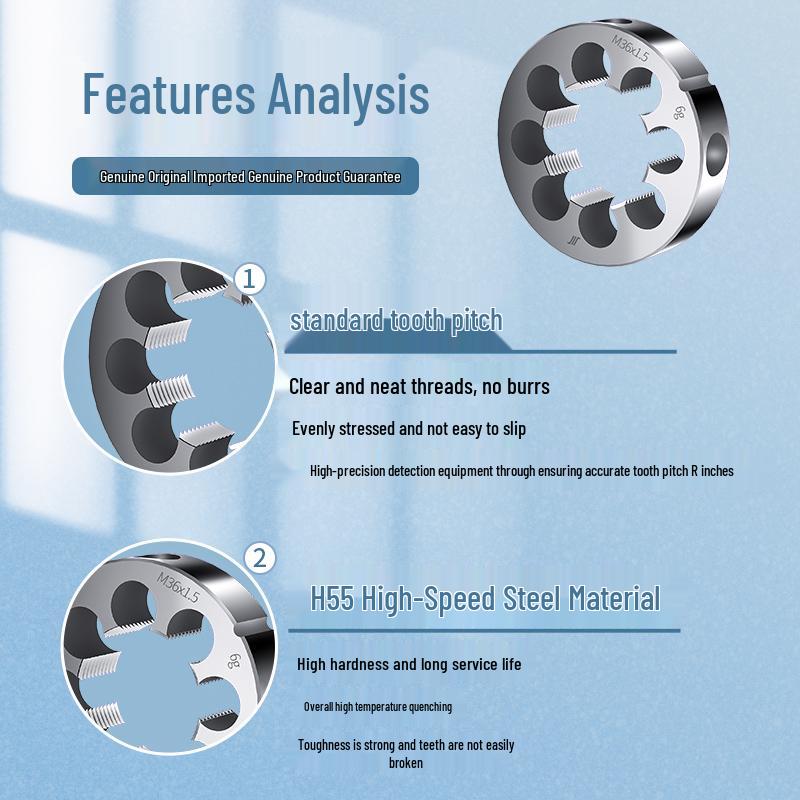 Chuan Brand Right-Hand Large Tap Plate for Standard Threads M3-M52