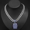 Small and Unique Hip-hop Retro Original Full Diamond Watch Pendant for European and American Men, Versatile Cuban Necklace Accessories