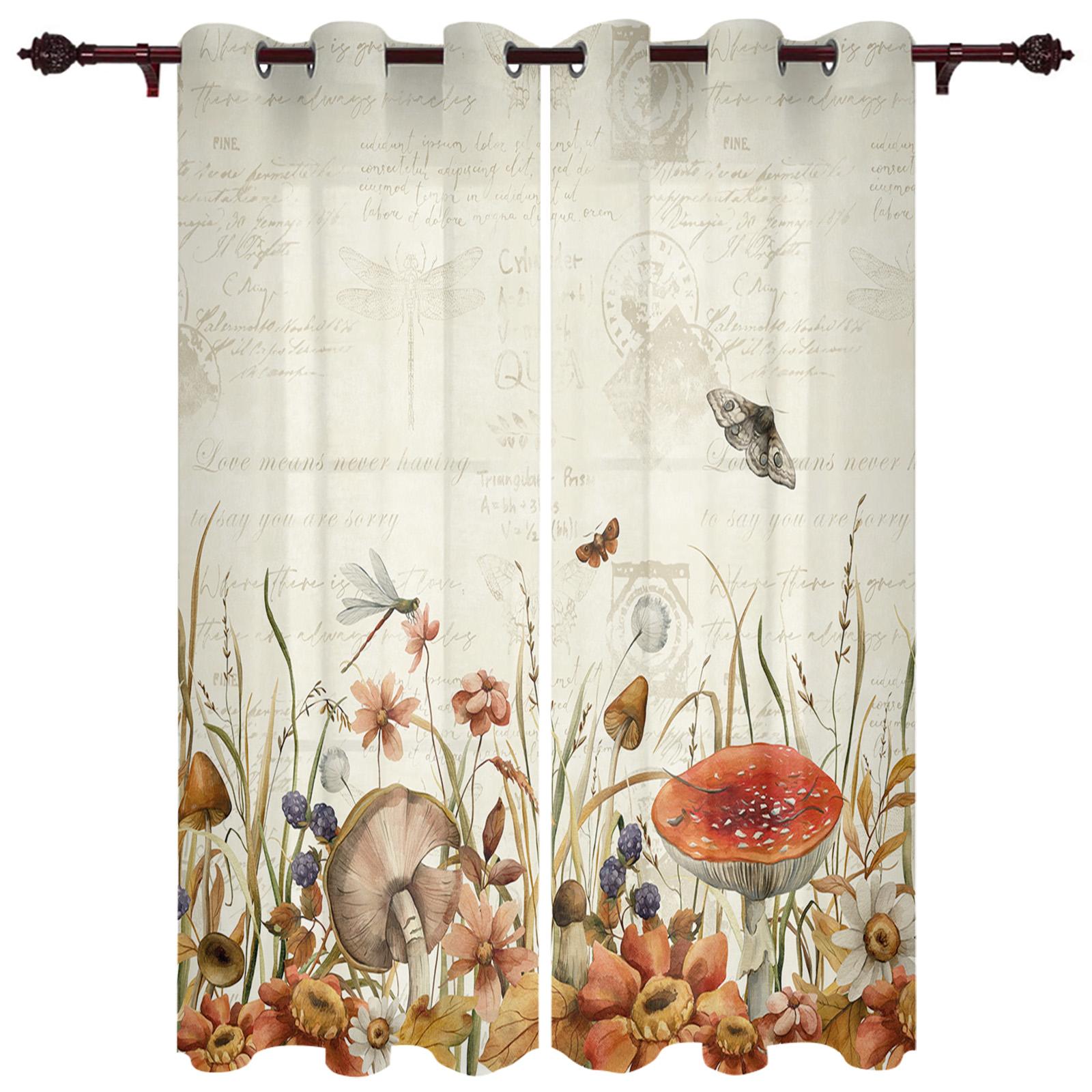 Грибное растение Винтажные современные оконные шторы для гостиной — фото 10