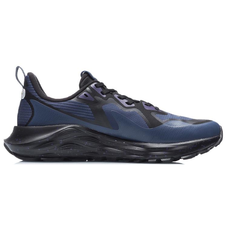 New LiNing Cloud Shield Cushioned Anti-Slip Wear-Resistant Lightweight Breathable Low-Top Running Shoes Men's Blue Black ARHR079-2