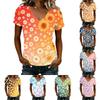 Women Casual V Neck Short Sleeve Floral Print T Shirt Lightweight Soft Fabric Comfortable Fit Summer Top