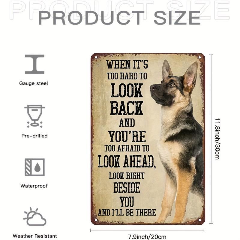 Vintage German Shepherd Metal Tin Sign - Dog Lover Wall Art Decor, Inspirational Quote Gift for Home Bar Cafe