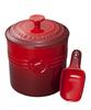 Le Creuset Pet Food Container (with Scoop) for Dogs and Cats, Cherry Red [Official Product in Japan]