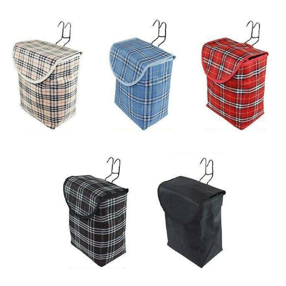 Клетчатая велосипедная корзина, водонепроницаемая утолщенная складная парусиновая передняя корзина с крышкой 28 см x 26 см x 16 см black  #1