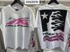 T-shirt Unisex Bianca Classica a 2 Lati con Logo Grafico Hellstar Stampa WA0665