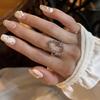 Shiny Star Oval Women's Open Adjustable Ring - Exaggerated Fashionable Versatile Index Finger Ring