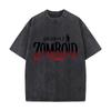 Project Zomboid Logo Gry Grafika Wypłukana Wyblakła Vintage Krótki Rękaw Moda Wszechstronny Codzienny T-shirt
