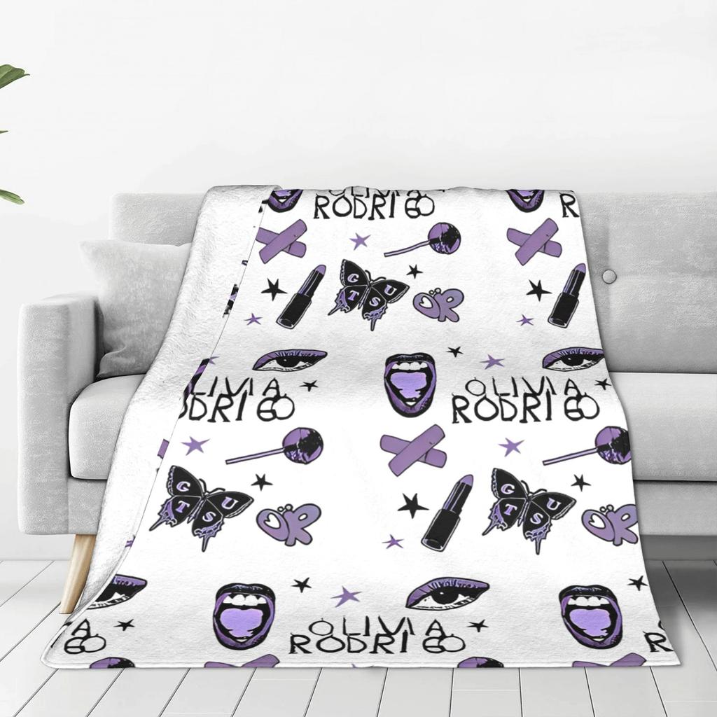 O-Olivia Vampire Rodrigos Fleece Throw Blanket Sour Blankets for Sofa Travel Lightweight Thin Bed Rug,
