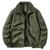2025 Men's Double-Sided Washed Cotton Flight Jacket with Lambswool for Autumn/Winter