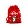12/24pcs Christmas Lint Gift Bags Drawstring Pouch Party Return a Salute Gift Packing Bag Xmas Party Supplies Gift Favor Navidad
