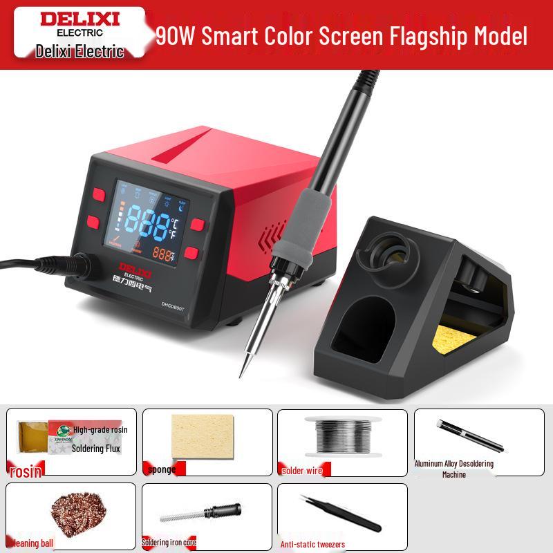 Delixi 936 Adjustable Soldering Station: High-Power, Constant Temperature Soldering Iron for Household Repair & Welding.