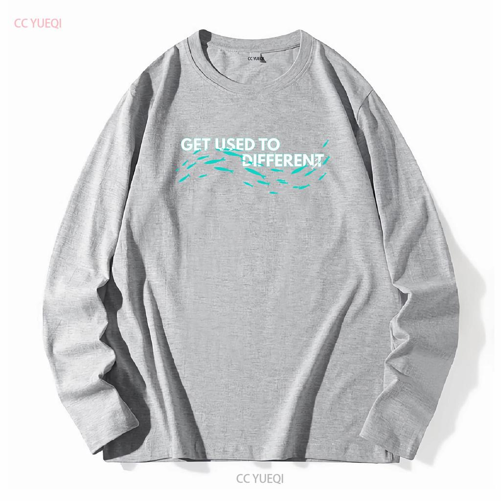 Gewöhne dich an verschiedene x GEWÄHLTE Fische gegen die Strömung T-Shirt lange oder kurze Ärmel vintage gewaschenes Oberteil für den täglichen Gebrauch