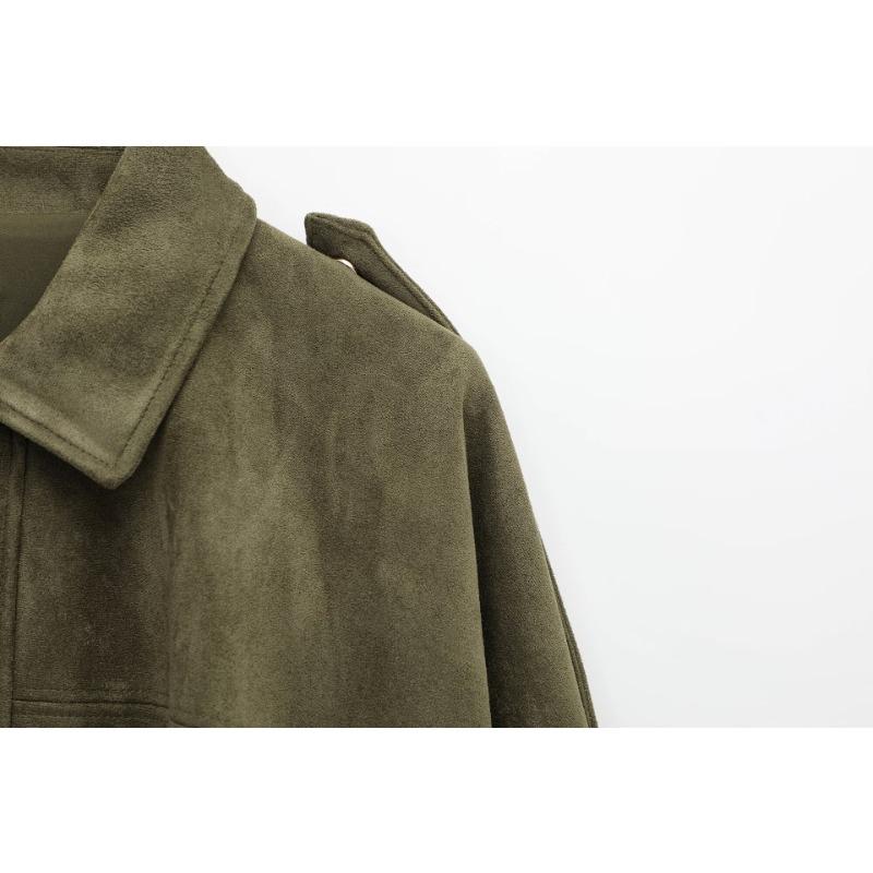 Kadın Modası Günlük Düz Renk Baskı Sonbahar Kış Uzun Kollu POLO Yaka Ceketler ve Montlar