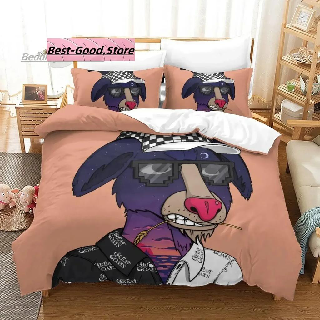 3D Anime Bettlaken-Set Quackity Duck Gedruckter Bettbezug Kissenbezug Bettwäsche-Set Bettwäsche Laken Steppdeckenbezug Doppel Queen King Größe