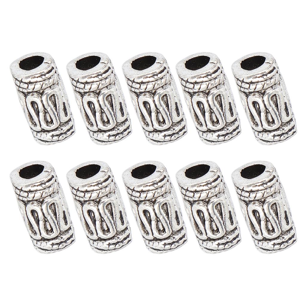 20 Stück DIY Bartperlen Retro Legierung Haar Dreadlocks Perlen Zubehör für Haarflechten Armband Anhänger Halskette