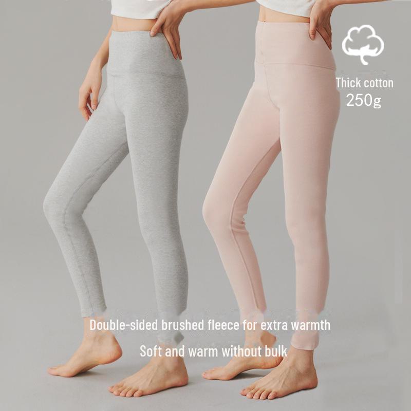 Pantaloni termici de bumbac cu talie înaltă pentru femei - Catifea confortabilă, Îngroșați, Croială elastică