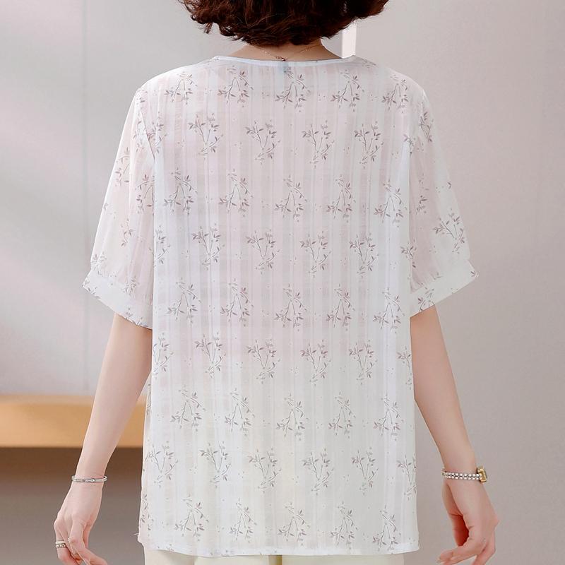 4XL-8XL Taglie Forti Bluse Eleganti da Donna Abiti Estivi Top Oversize Camicie Casual a Maniche Corte