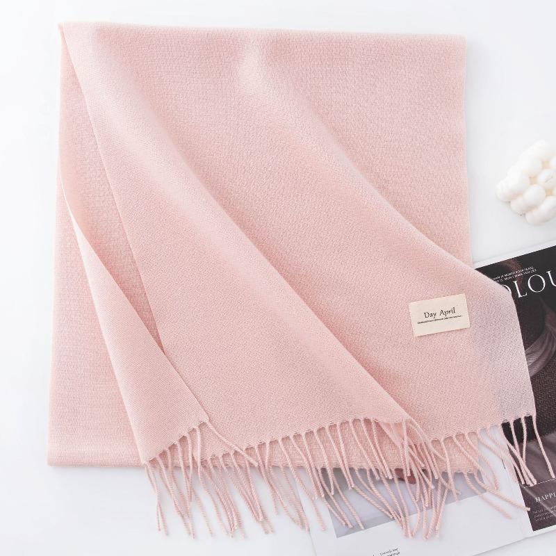 New Solid Color Maillard Imitation Cashmere Scarf for Women Autumn and Winter High End Warm Shawl Simple Scarf