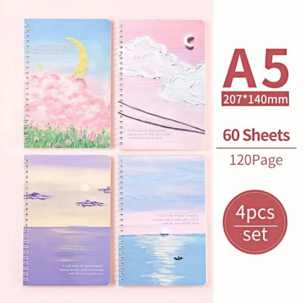 (120Pages/60Sheets) Notebook Thickened Diary Book Korean Version Notepad  Note Taking