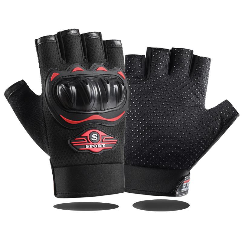 Cycling Half Finger Gloves Motorcycle Motorcycle Motorcycle Protective Case Non-slip Outdoor Sports Fitness Leaky Finger Climbing Hard Shell Gloves