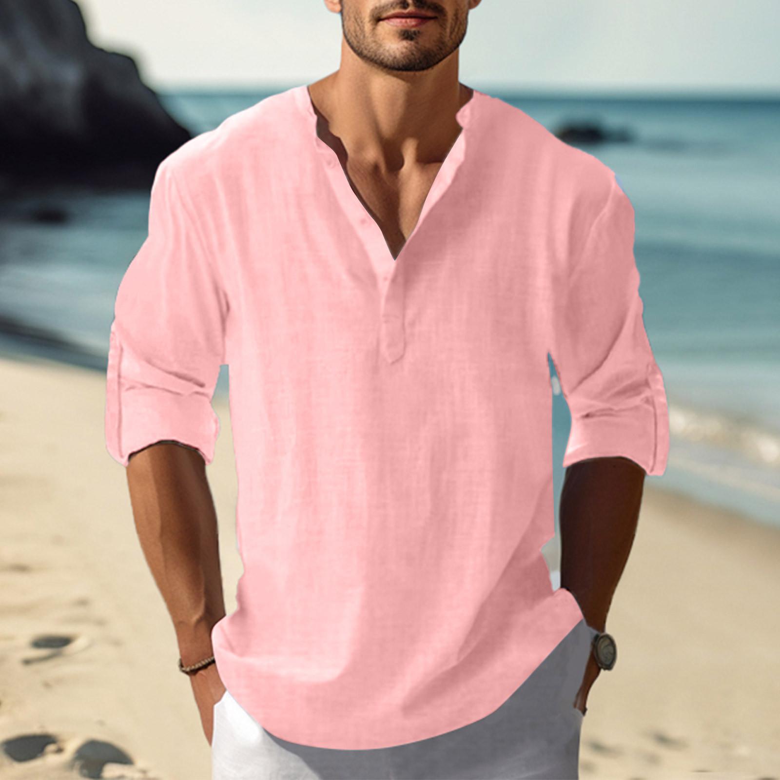 

Мужская ретро повседневная свободная рубашка с короткими рукавами и принтом, модный топ с воротником-стойкой L арбуз красный