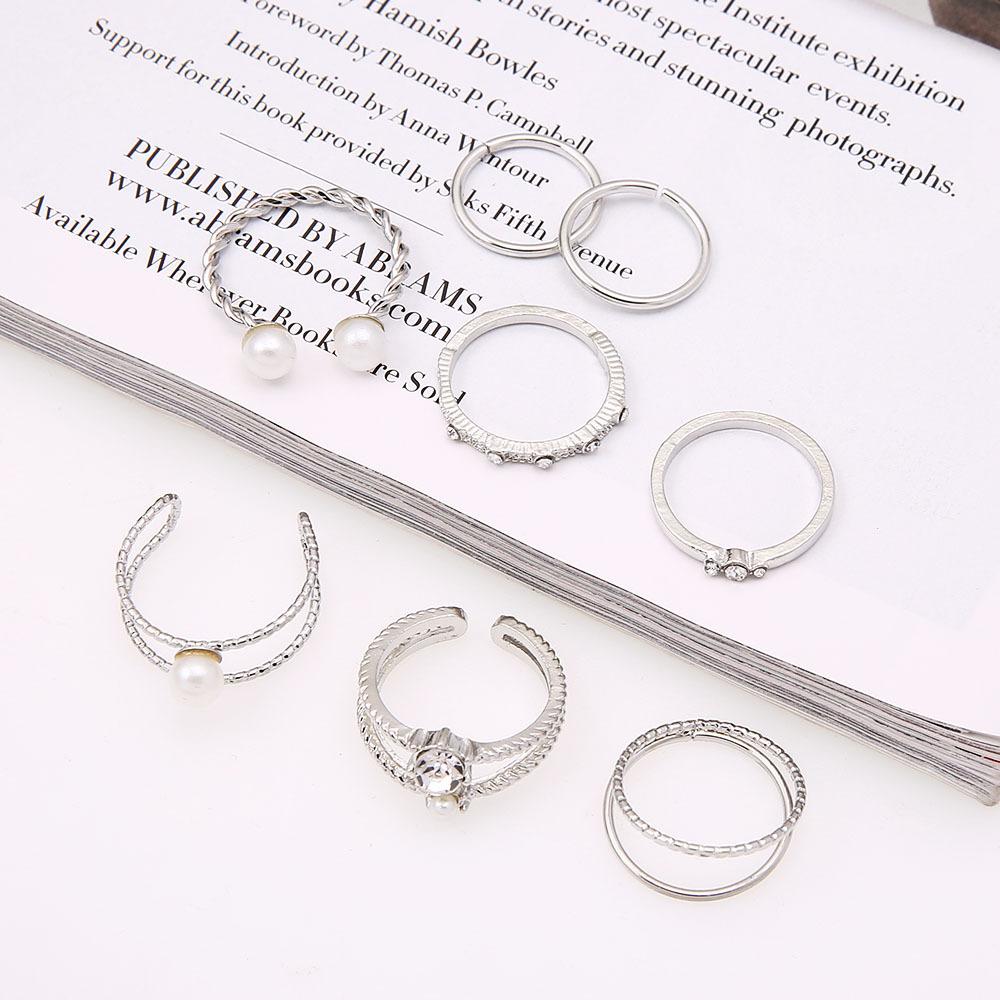 Anello aperto in perla alla moda, anello semplice regolabile con diamante, anello midi super fatato