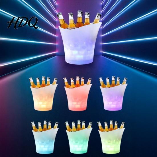 Bar Ice Bucket Light Up Bucket LED Glowing Beer with Color Changing Durable Lights 7L Multi-Bottle Storage Champagne Cooler for KTV Party