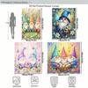 Cute Gnome Pattern Polyester Shower Curtain - Lovely Floral Themed Bath Curtain, Charming Bathroom Decor For Home