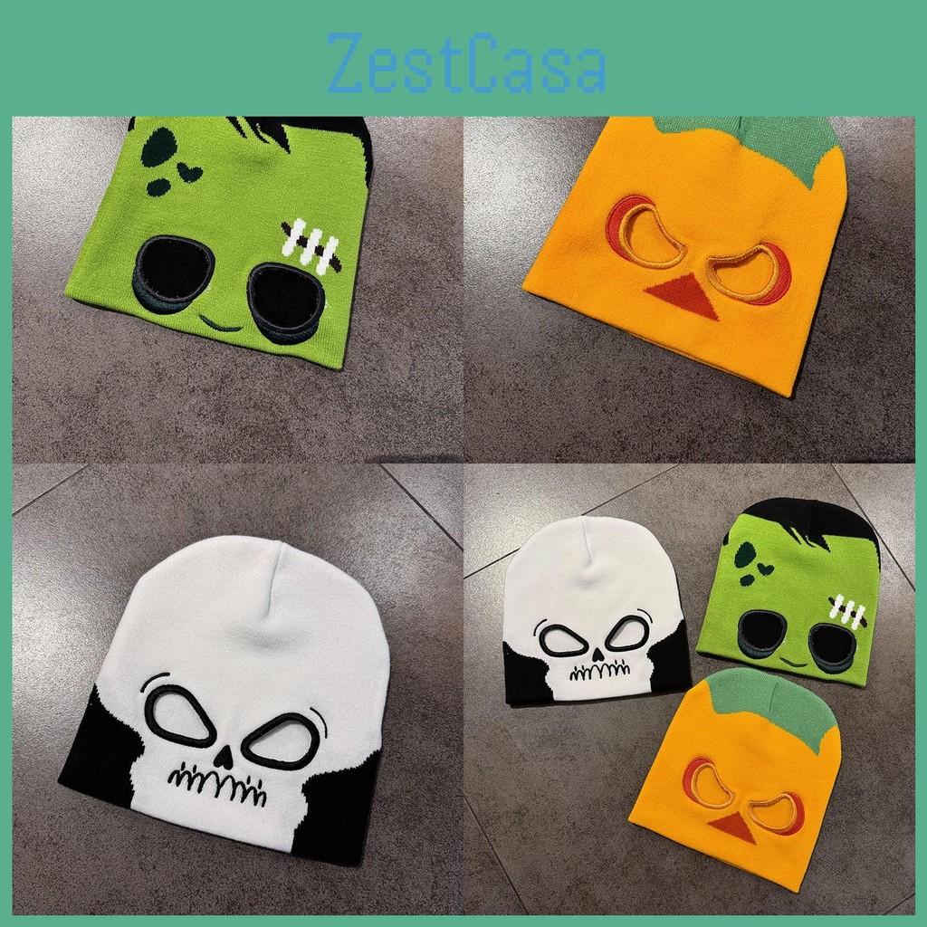 Skull Halloween Pumpkin Pattern Knitted Cap With Show Eyes Fashion Casual Hat