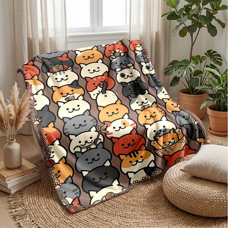 Cats In Soap Bubbles Blanket Personalized Name Flannel Blanket Soft Cozy Plush Throw for Sofa Bed Lightweight Home Decor