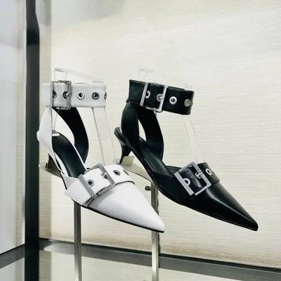 Pumps mit spitzem Absatz 2025 Damen Damenschuhe Sommer Neu Stiletto Hoch Mädchen Geschlossen Nieten Punk Pumps Sandalen Niete Dünne Zehe