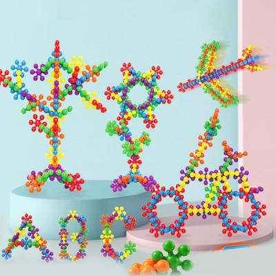60/100/200Pcs Developmental Three-dimensional Eco-friendly Brick Toys Snow Flower Brain Game Entertainment Toy