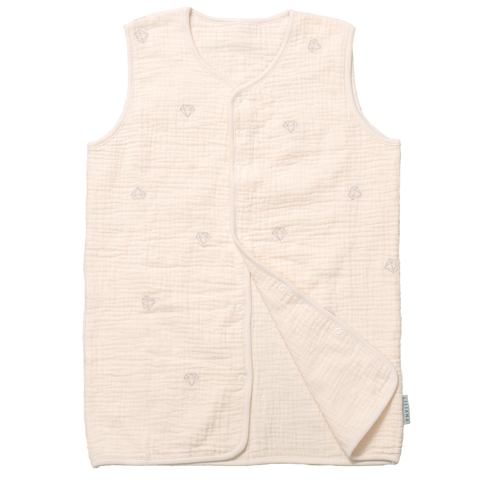 

LILIANA Prevents Chills While Baby Liliana Kids Sleeper, 120cm, Spring/Summer, 6-Layer Gauze, Sleeping, Gift, Ivory, Large, Diamond,