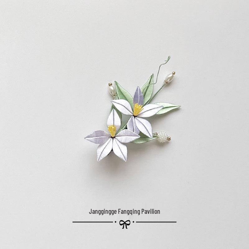 Peach Blossom Tassel Matte Hair Clip - Versatile Hanfu Style Hairpin Accessory