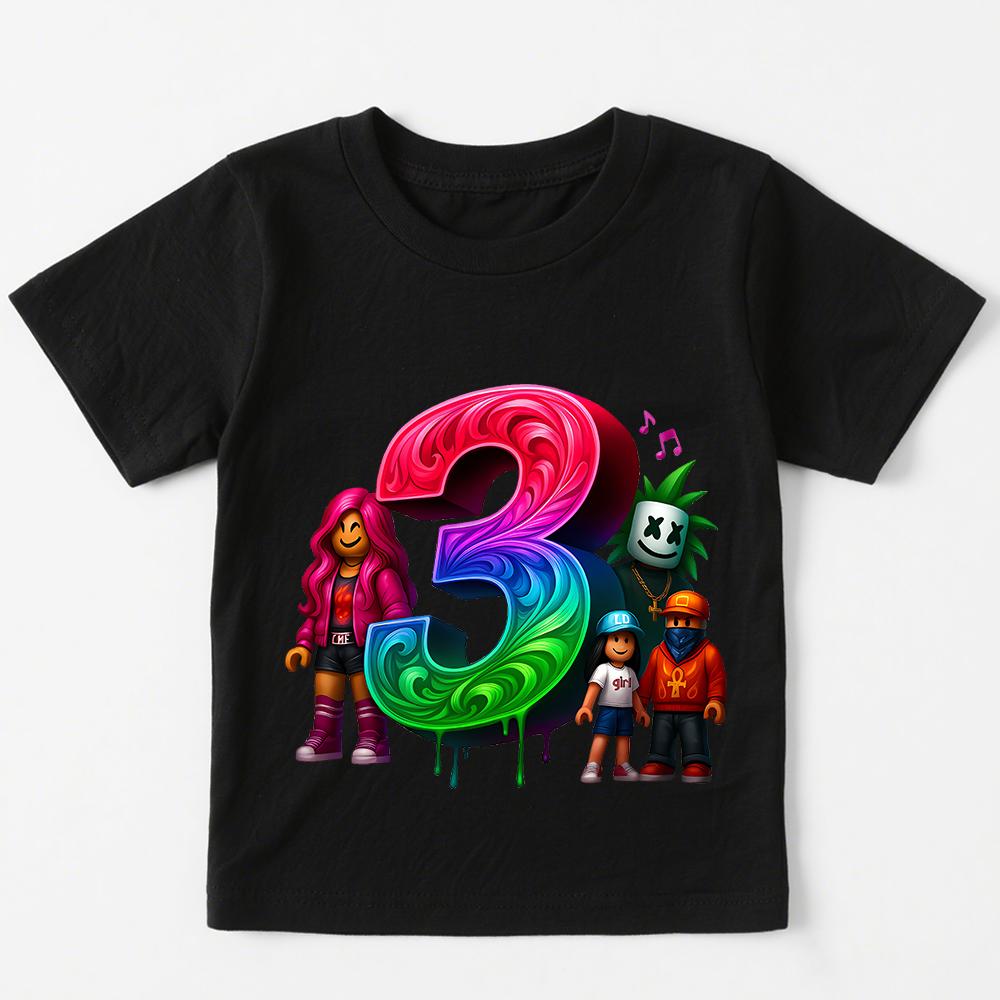 Fashion Roblox Printed T-shirts for Boys and Girls Birthday T-shirt 1 to 9 Years Old Kids T-shirt Casual Short Sleeve Tees Top Children Clothing