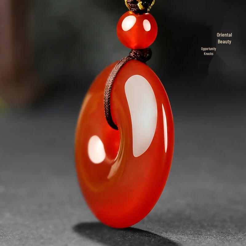 Red Agate Peace Buckle Pendant