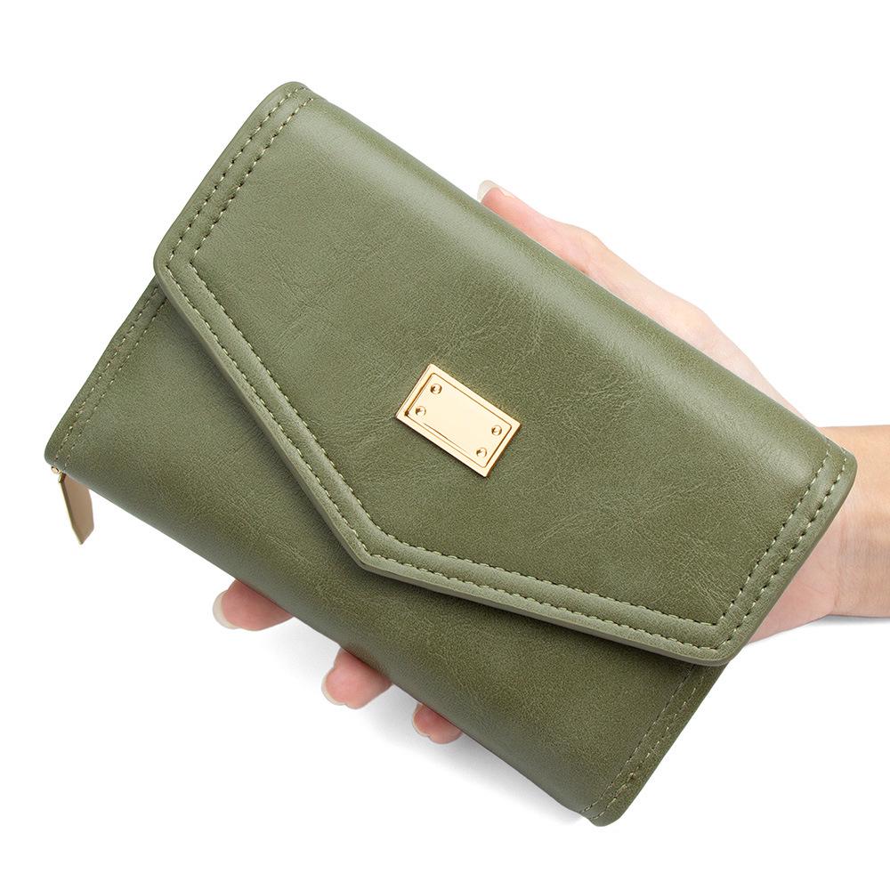 

Women s Fashionable Zip-Around Card Holder & Coin Purse зелений