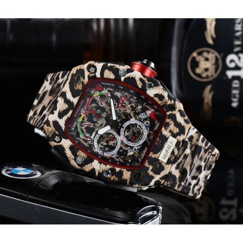 Skull Leopard Print Tonneau Quartz Watch Men 2025 Luxury Brand Men's Watch Unique Creative Style Watch Wine Barrel Shaped Clcok