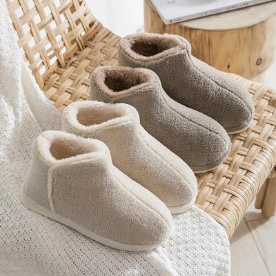 Fashion 2025 Warm Plush Winter Shoes Women Men Indoor Slippers Anti-slip Soft Fur Lovers Home Floor Cotton Slipper Female House Shoes