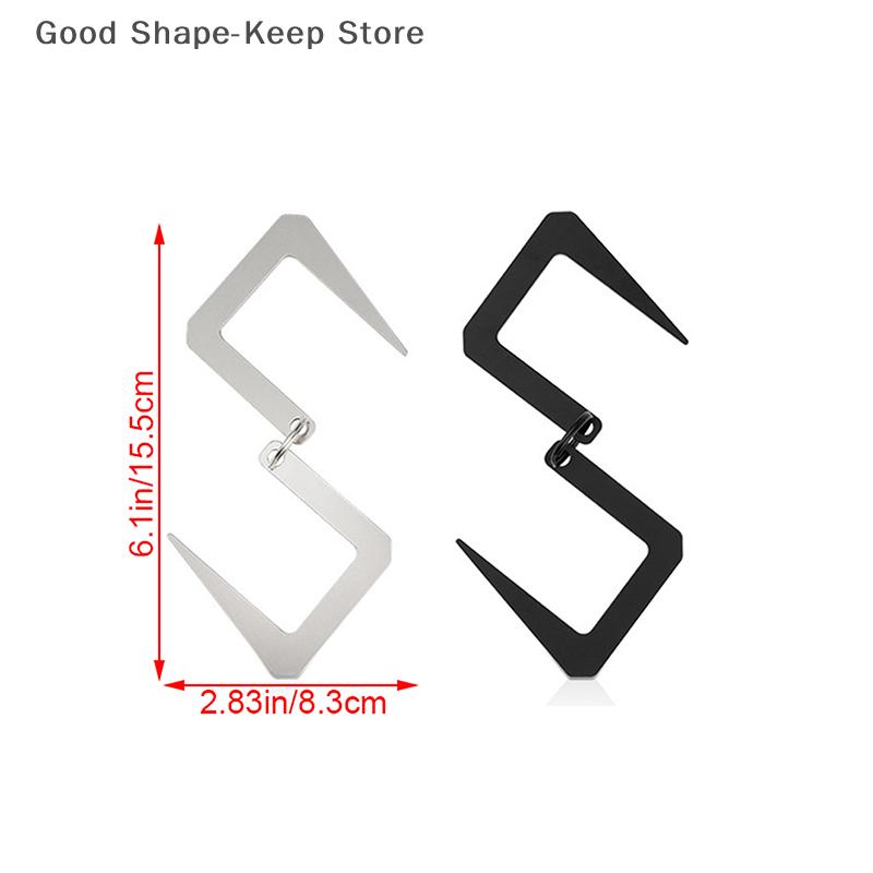 Flat S Hook Durable Hanging Hooks Hanger Outdoor Storage Travel Camping Hiking Gardening Tools Item Organizer