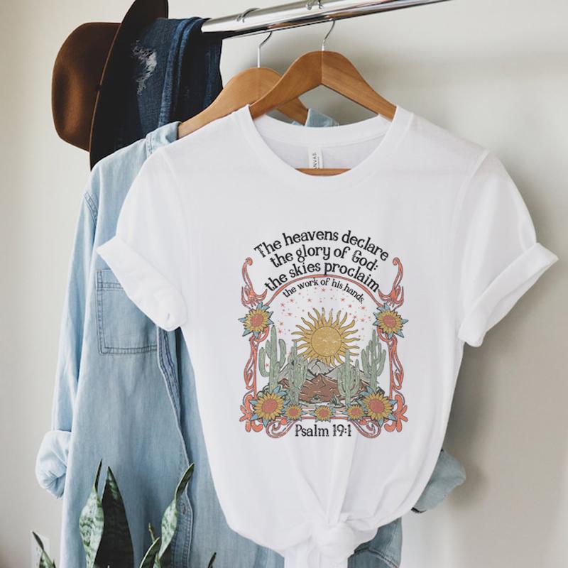 Psalm 191 Jesus Faith TShirts Women Vintage Boho Bible Verse Tshirt Christian Inspirational Tee Shirt FeUnisex Religious Tops