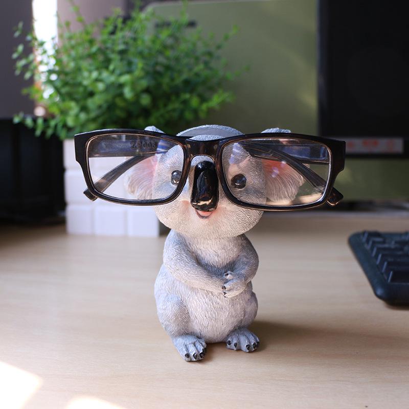 Koala Eyeglass & Pen Holder: Creative Resin Animal Figurine Gift