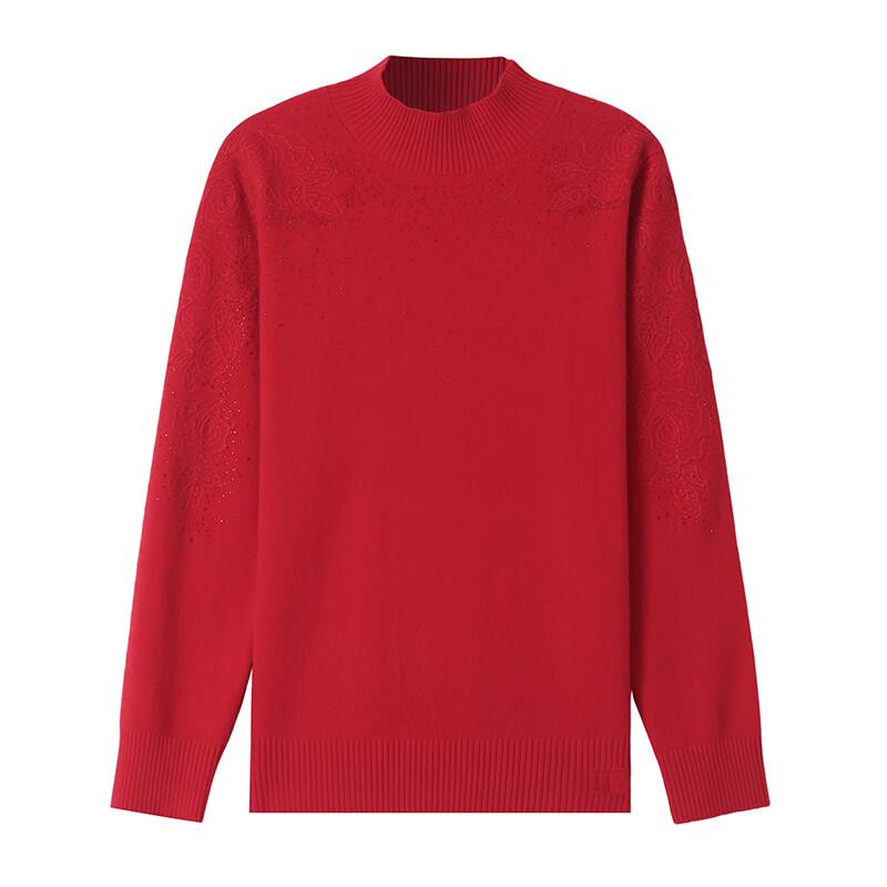 Hengyuanxiang 100% Wool Semi-High Neck Knit Sweater