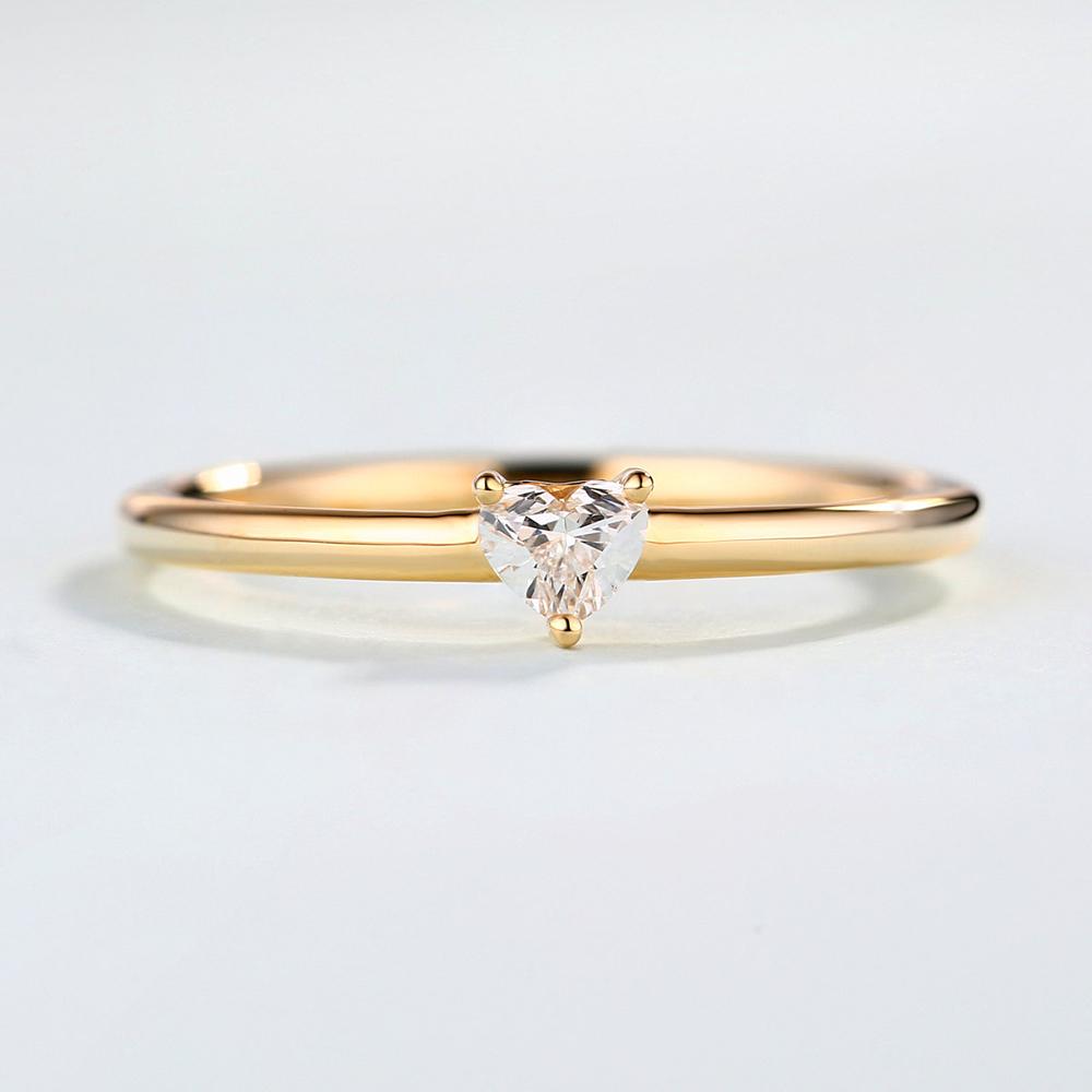 Rings For Women Little Heart Shaped Gold Color Wedding Engagement Dainty Ring Jewellry Zircon Romantic Fashion Jewelry KBR014-M