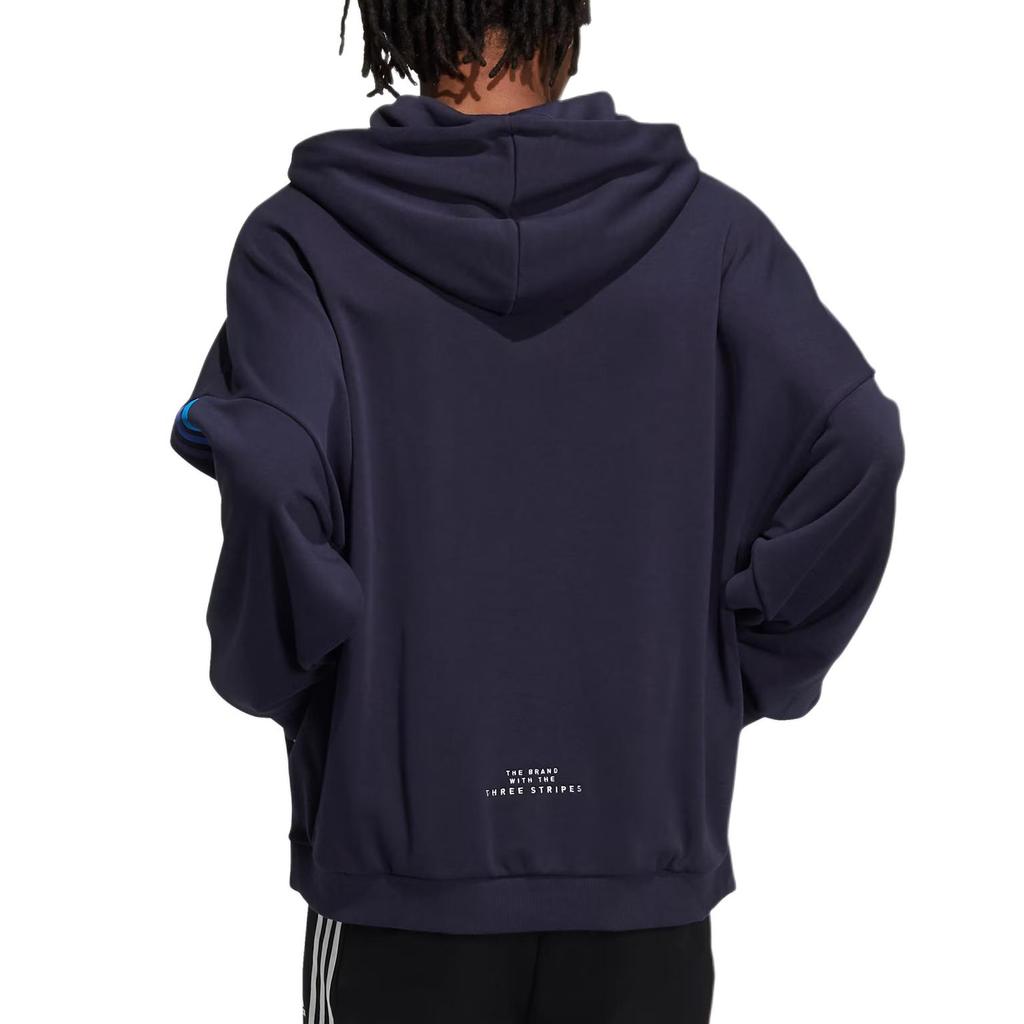 adidas Contrast Stripe Sports Hoodie Men Tops Ink-Blue HC9965
