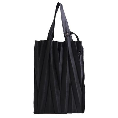 Ecobag plissada tamanho A4 [Aurora] sacola secundária feita no Japão, 32, tamanho justo (bambu, preto)