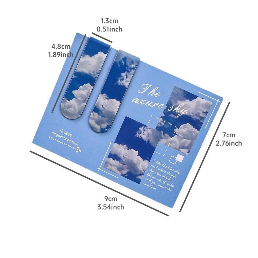 16 Stück Clear Sky Magnetische Lesezeichen für Bücher Schöne Landschaft Mini Seitenklammern Buchmarker Einzigartiges Lese-Geschenk