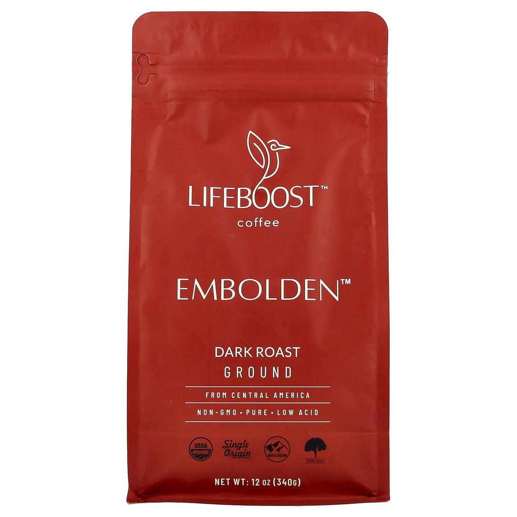 Lifeboost, Coffee, Embolden™, Ground, Dark Roast, 340g (12oz)
